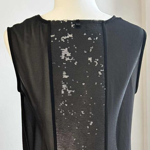 Rudsak Luxe Black Sheer Tunic With Sparkling Sequin Panels & Elegant Flow – US S - Picture 4 of 10